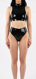 Ladies Latex Audra Top & Brief Set